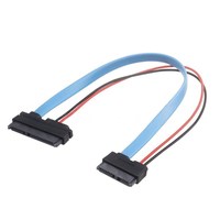 Kabel DATA Optik Hard Drive SATA 7+6 hingga 7+15pin dengan Selubung PVC, Kompatibel untuk Notebook Laptop Perekam Video, Kabel 13Pin ke 22Pin