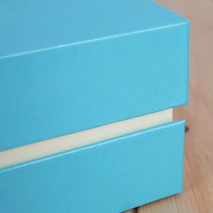 Thanh lịch ngà voi trình bày Hộp Tùy chỉnh lá vàng đóng dấu nắp và đóng cửa từ tính cho đồ trang sức sang trọng hiển thị - Product Image 2