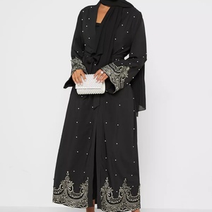 1684 #   Abaya élégante de luxe brodée de perles pour le Ramadan à Dubaï – Vêtements islamiques modestes pour femmes musulmanes - Product Image 4