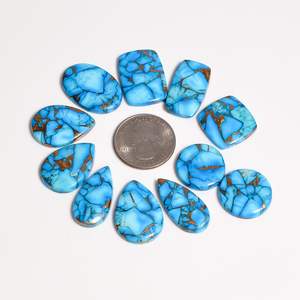 Cabujones de Turquesa Azul de 20-25mm, Formas Mixtas, Gemas Naturales Sueltas para la Creación de Joyería - Product Image 2