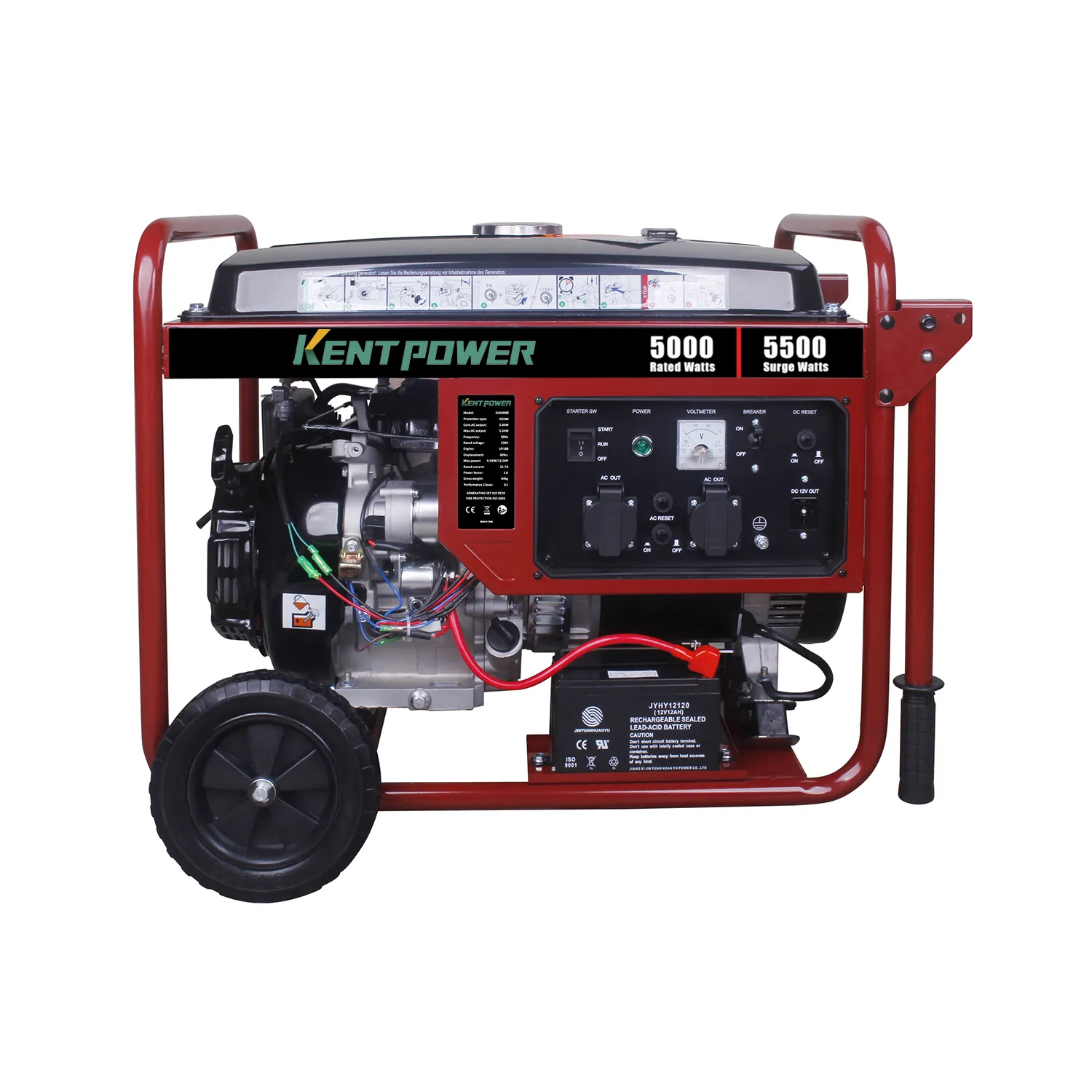 Piccola potenza monofase raffreddato ad aria generatore di benzina potenza principale 5kw 6.25kva potenza standby 5.5kw per uso garage e giardino