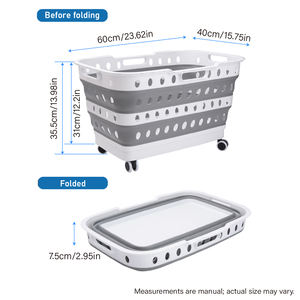Panier à linge roulant avec roues Panier pliable de grande capacité pour un déplacement facile et un gain de place - Product Image 2