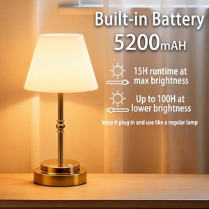 Lampe tactile minimaliste moderne, abat-jour en métal et tissu, plusieurs hauteurs, ensemble de lampes multiples, télécommande, rechargeable par USB - Product Image 3