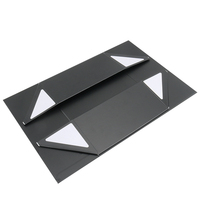 Vente en gros logo personnalisé petit luxe mat noir et or premium pliant fermeture magnétique flip top boîte cadeau rigide avec couvercle