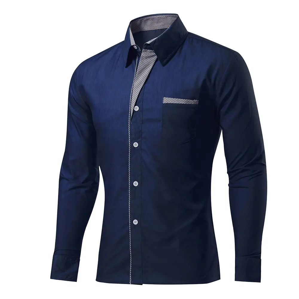 Wholesale New Design Camisa Masculina Long Sleeve Men's Korean Slim Formal Casual Male Dress Shirt