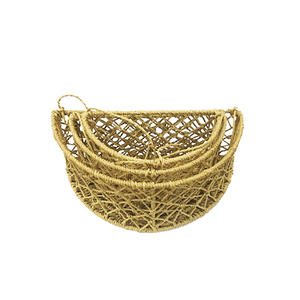 Cesta de almacenamiento colgante ecológica tejida a mano al por mayor de fábrica, cesta de almacenamiento apilable de tres capas para montaje en pared - Product Image 6