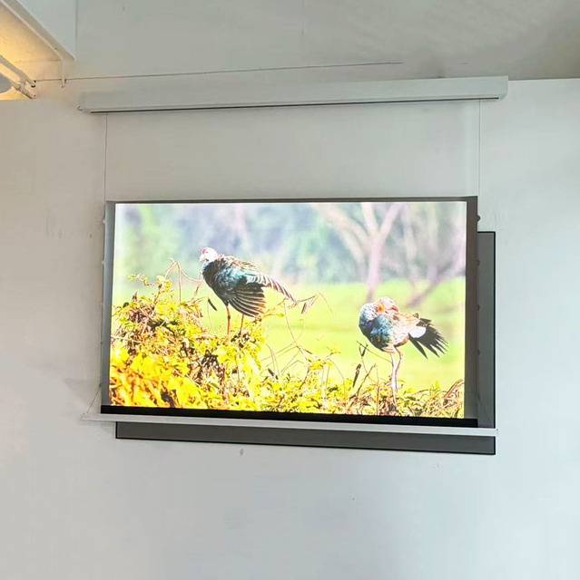 4K Motorized Tension Projector Screen 92-150 Inch Custom Size Aluminium Alloy Retractable Electric Projector Screen Ultra HD