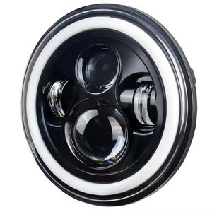 Phares LED de 7 pouces avec anneau Halo <span class=keywords><strong>clignotant</strong></span> blanc/ambre phare de croisement <span class=keywords><strong>pour</strong></span> voitures Autos motos véhicules - Product Image 3