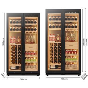 आधुनिक खड़े प्रकार वाइन रैक बुद्धिमान स्थिर तापमान बहुक्रियाशील भंडारण लकड़ी के लिए डबल स्तरों - Product Image 2
