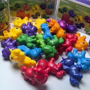 Juguetes Educativos de Matemáticas para el Aprendizaje Temprano de los Niños, Juguete de Conteo de Dinosaurios y Unicornios con Plástico Ecológico de Color Azul - Product Image 3