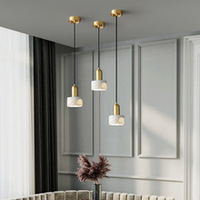 Lustre en marbre vert, blanc et noir pour chevet, salle à manger, bar, décoration en pierre, luminaires suspendus