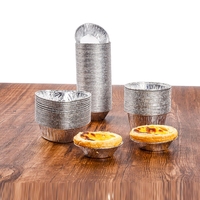 50 ml, 10 pièces, moules à tartelettes circulaires en aluminium, récipients en aluminium, barquettes à dessert, moules à gâteaux, compatibles micro-ondes et four, qualité alimentaire