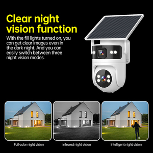Cámara de Seguridad Solar Inteligente AOV con 2 Lentes y 2 Pantallas, Cámara CCTV Inalámbrica PTZ para Exteriores, Grabación 24/7, Cámara de Red Impermeable IP66 - Product Image 2