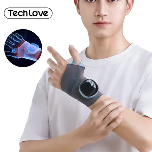 Tech Love Factory Wholesale EMS Pulse Massage Graphene Hot Compress TENS Electric Wrist Wraps Wristband For Carpal Tunnel