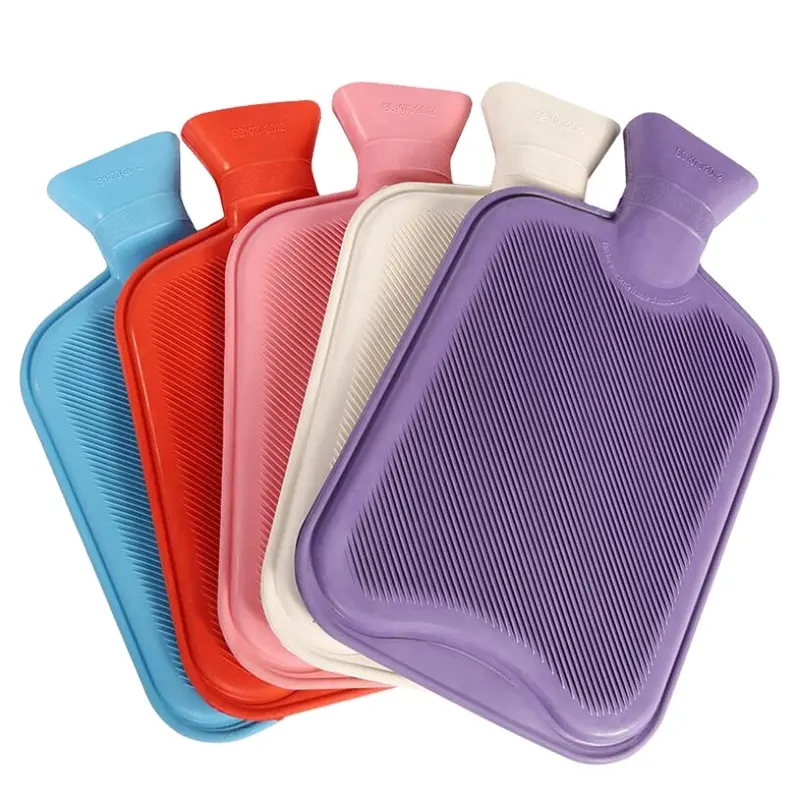 Wholesale travel keep warm waterproof stripe explosion-proof and anti-scalding small rubber hot water bottle bags
