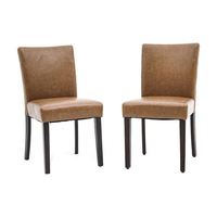 Chaise de salle à manger moderne de luxe en cuir marron Construction en bois massif avec dossier rembourré pour hôtels, restaurants, bars et gymnases