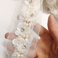 Accessoires pour vêtements Coudre sur Rhinestone Mesh Perlé Dentelle Passementerie LT2370B