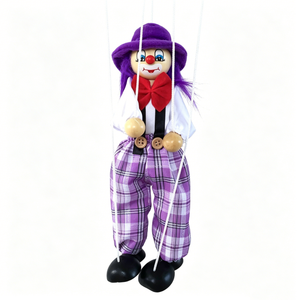 Marioneta de payaso personalizada, marioneta de payaso con cordones, muñeco marioneta de payaso, juguete marioneta de payaso, marioneta de payaso de madera - Product Image 2