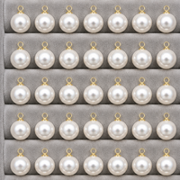 Perles rondes blanches à haute brillance, imitation perle de culture, avec breloques en métal pour la fabrication de bijoux DIY en gros