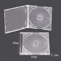 WEISHENG Vente en gros de mini boîtier pour CD de 8 cm, 5,2 mm, 7,5 mm, boîtier mince pour DVD, boîtier transparent pour disque unique, plastique, support pour CD de 80 mm