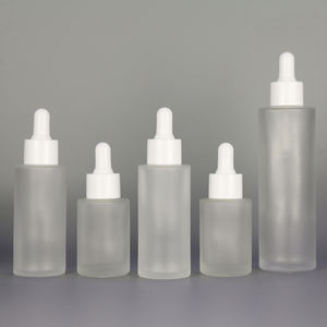 Flacon compte gouttes en verre dépoli, portable, à épaules plates, disponible en or rose, noir, argent, blanc, 20ml, 30ml, 50ml, 60ml, 80ml - Product Image 2