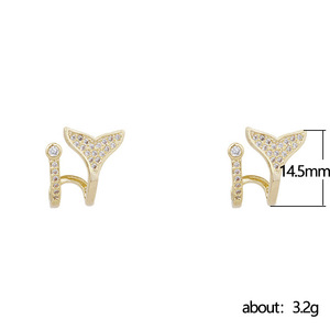 Orecchini a Perno a Coda di Pesce alla Moda, Orecchini Pendenti Minimalisti ed Eleganti, Gioielli da Donna, Orecchini Lunghi - Product Image 3