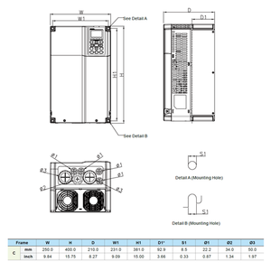דלתה חדשה VFD220C4EA-21 כונן תדר משתנה מסייע למערכות טיפול בחומרים עם 460v-3Pase - Product Image 3