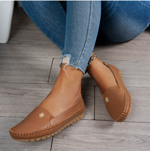 <strong>Women</strong> Flat <strong>Shoes</strong> Non-slip Wear-resistant OEM OAM <strong>Support</strong> Round Toe Slip-on EU 37-43 PU Breathable Daily Home Wear Casual Walking - Product Image 2