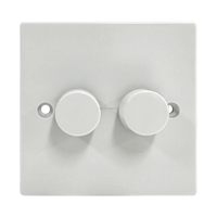 Interrupteur mural à variateur LED 2 voies en bakélite blanc, indice de protection IP20, garantie 12 ans, installation facile pour le contrôle de l'éclairage