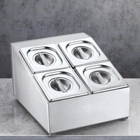 Support pour bac gastronorme 1/6 GN en acier inoxydable pour cuisine commerciale d'hôtel et de restaurant, modèle 4*2 grilles, 67x43x25cm