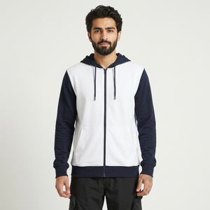 Sweat à capuche pour homme de qualité supérieure, tissu en polaire polyester/coton, séchage rapide, respirant, couleur unie, coupe classique, décontracté pour l'hiver - Product Image 1