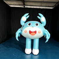 Costume de crabe gonflable interactif pour centre commercial, mascotte de dessin animé mignonne, animal mobile, résistant à l'eau, durable pour les événements en plein air