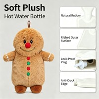 Vente en gros de couvertures en peluche amovibles et mignonnes pour bouillottes en caoutchouc, cadeaux de Noël en gros