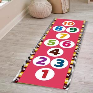 Tapis de sol pour décoration de chambre d'enfant à la <span class=keywords><strong>marelle</strong></span> de dessin animé créatif Tapis de chevet résistant aux taches en molleton cristal d'eau facile à nettoyer - Product Image 3