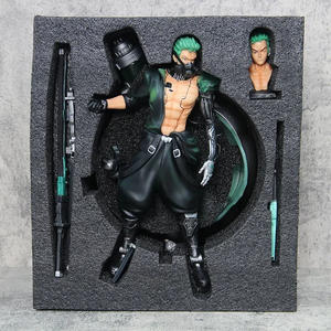 40cm Anime 1 pieza <span class=keywords><strong>Zoro</strong></span> <span class=keywords><strong>figura</strong></span> espada héroe 1/6 estatua Cyberpunk Roronoa <span class=keywords><strong>Zoro</strong></span> <span class=keywords><strong>figura</strong></span> <span class=keywords><strong>de</strong></span> acción 2 cabeza LED modelo PVC colección Juguetes - Product Image 6