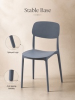 Chaise de salle à manger en plastique PP moulé intégré de style nordique, avec pieds évasés, anti-basculement, empilable, pour restaurant, maison, terrasse