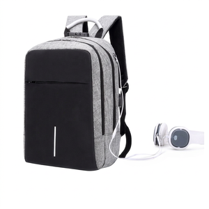Custom Waterproof Portable Ant Fleece Laptop <b>Backpack</b> Zipper Anti-Theft USB Charging Port Headear Hole <b>School</b> Bag China Supplier - Product Image 1