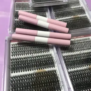 private label pre cut color d curl segments packaging with own logo mink diy extension kit cluster diy lash sealant and bond