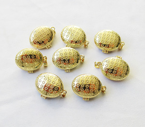 Hình bầu dục men mề đay Mặt dây chuyền 17x26mm giả ngọc trai 14k vàng mạ đồng thau ảnh Mề đay cho Vòng cổ làm - Product Image 3