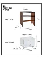 Table d'appoint moderne en plexiglas acrylique pour chambre à coucher ou salon Table basse de chevet pour hôtels ou appartements