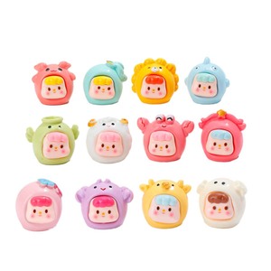 Figuras de Resina 3D de Dibujos Animados Lanshuo, Llaveros en Miniatura de Animales del Zodiaco, Decoración para el Hogar - Product Image 5