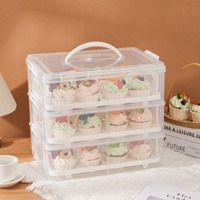 Support à cupcakes écologique, portable, transparent, multicouche, boîte de rangement scellée, boîte d'emballage pour muffins, qualité alimentaire
