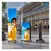 Écran d'affichage LED portable et pliable P1.95 HD pour l'extérieur, mur vidéo LED, totem numérique GOB, affichage publicitaire pour les centres commerciaux
