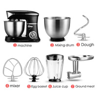 XEOLEO Commercial 6.5L Stand Food Blender Hachoir à viande électrique 3 in1 Robot culinaire Mélangeur à pâte Planetary Food Mixer Machines