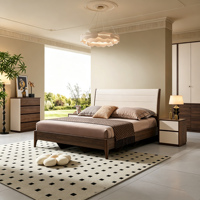 Ensemble de lit moderne en bois de chêne massif et tissu, 1,8 m, taille personnalisable, meubles de designer pour appartement et villa