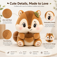 Peluche de Ardilla Personalizado de Fábrica 2026, Peluche de Ardilla Suave y Adorable para Niños, Regalo de Cumpleaños