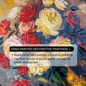 Arte da parete <span class=keywords><strong>vaso</strong></span> d'oro lusso rosa rilievo 3D pittura a olio natura morta decorazione casa - Product Image 4