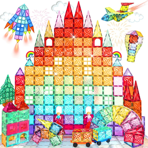 Azulejos magnéticos ecológicos para niños pequeños, coloridos juguetes de construcción 3D que mejoran la imaginación y las habilidades motoras finas - Product Image 1