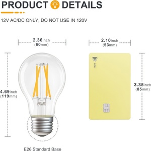 Bóng đèn <span class=keywords><strong>LED</strong></span> sợi đốt kiểu Edison cổ điển, có thể điều chỉnh độ sáng, chân E26 E27 B22, 12V 24V, 4W 6W, ánh sáng trắng ấm, B12, A60, CRI80, 1200 Lumen - Product Image 2