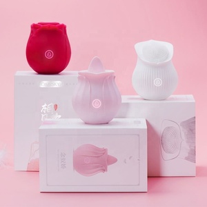 Vibrador con forma de rosa para mujer adulta, Juguetes sexuales con vagina, punto <span class=keywords><strong>g</strong></span>, lengua y clítoris, venta al por mayor - Product Image 5